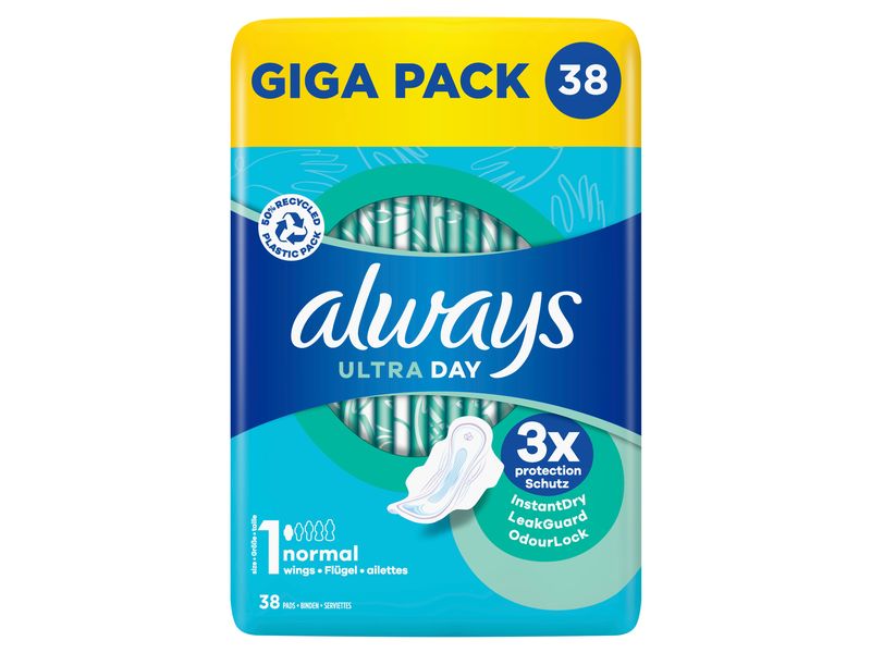 Always Binde mit Flügeln Ultra Normal 114 Stück Hochwertige Binden mit saugfähigem Kern