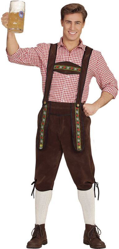 Widmann - Kostuum Beiers - Leren Broek - Bruin