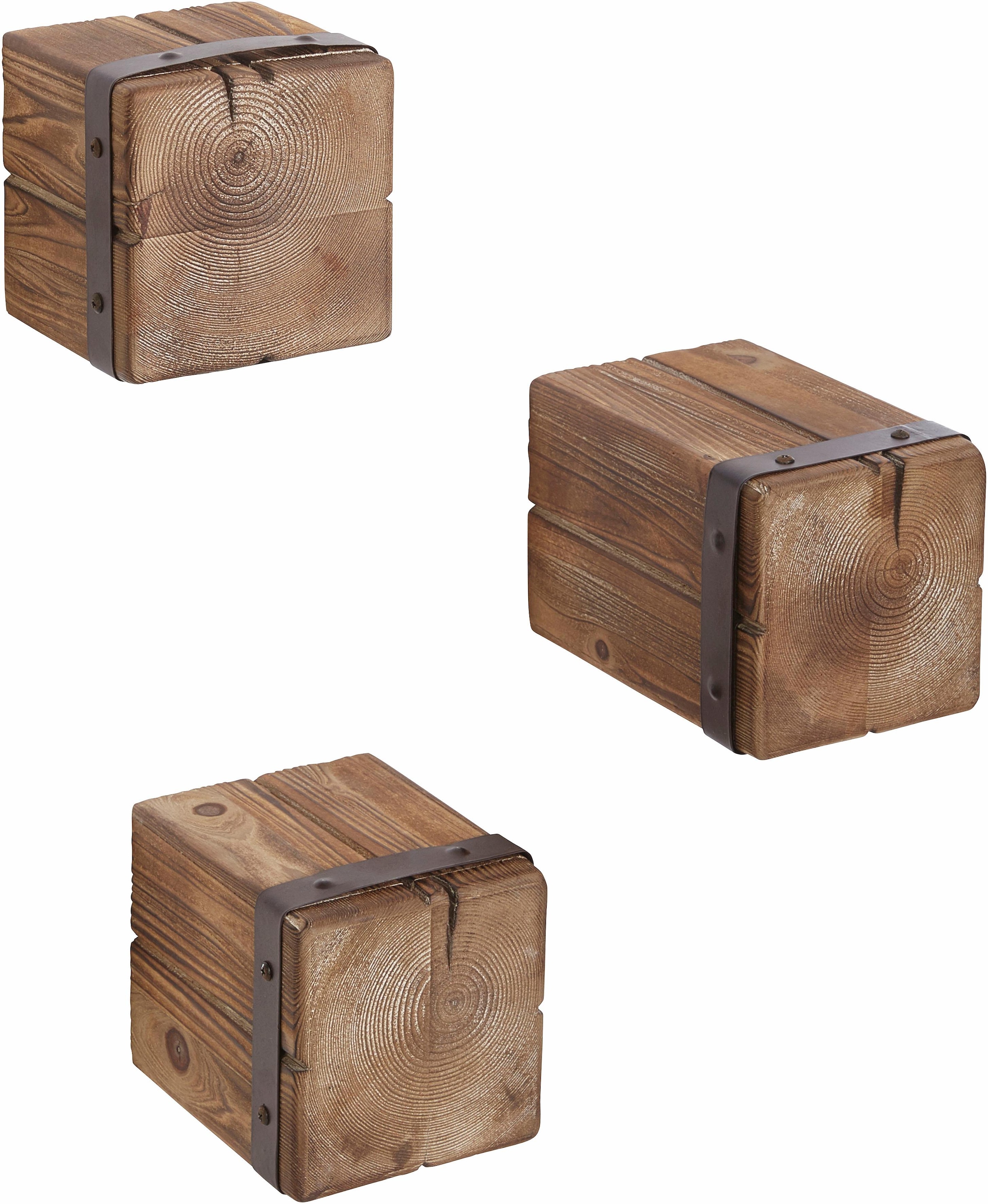 Home affaire Wandregal »Holzpfeiler« 3 Stk. tlg.
