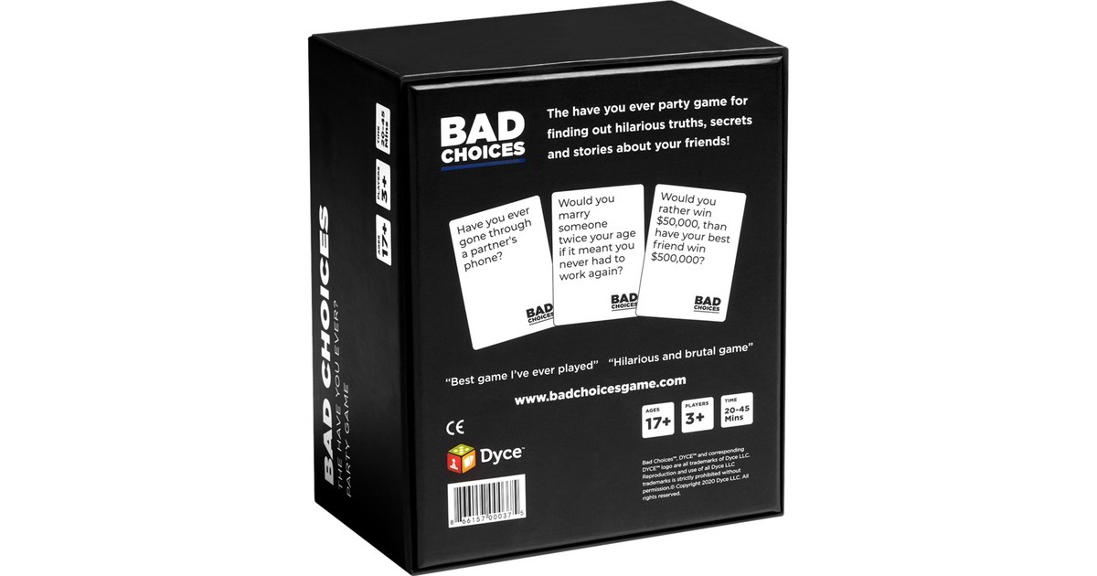 European Player NetworkBad Choices Partyspel  (Engels, 3 - 10 spelers, 20 - 45 minuten, Vanaf 17 jaar)