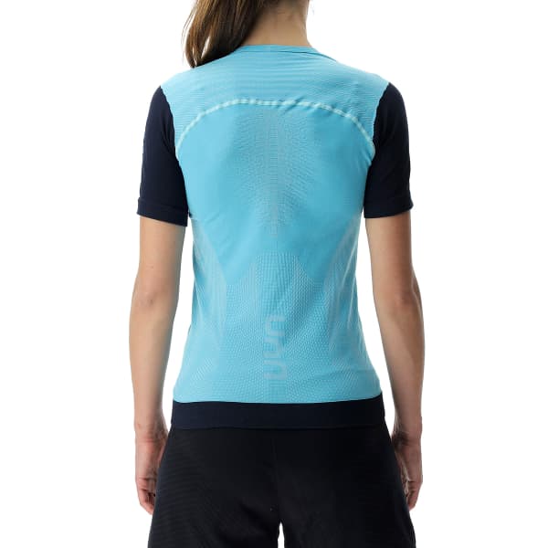 T-shirt running UYN LADY RUNNING PB42 OW SHIRT BLUE RADIANCE/PEACOT