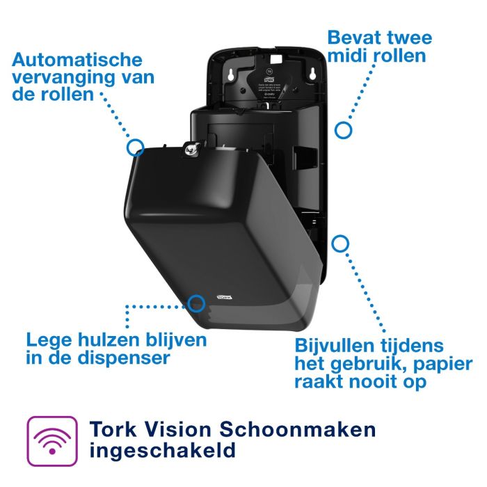 Tork 557508 Dispenser twin mid size voor toiletpapier T6  (557508)