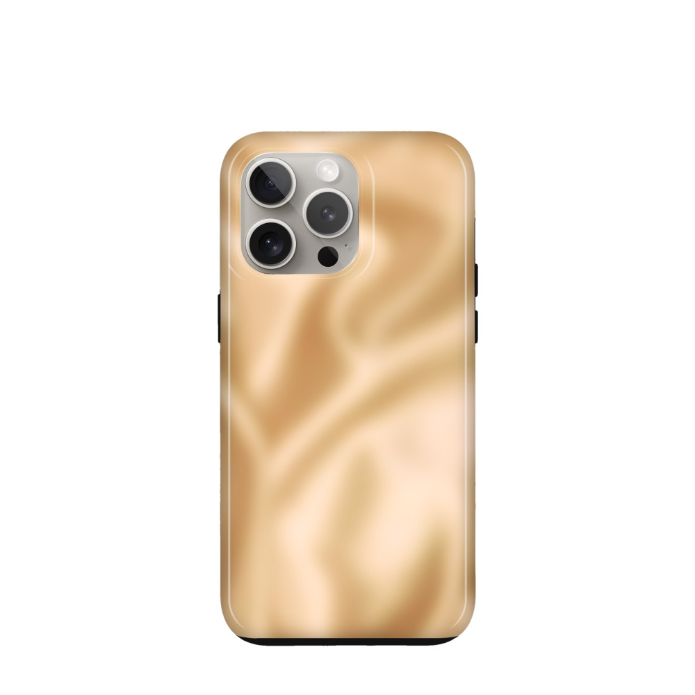 iPhone 15 Pro Max Hybrid (Kunststoff / Gummi) Hülle Seidenglanz 1 - Gold