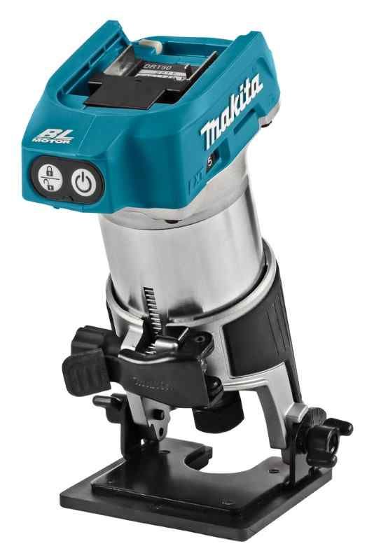 Makita DRT50ZJX9 18V Boven- en kantenfrees met diverse voeten, in mbox met geleiderail adapter