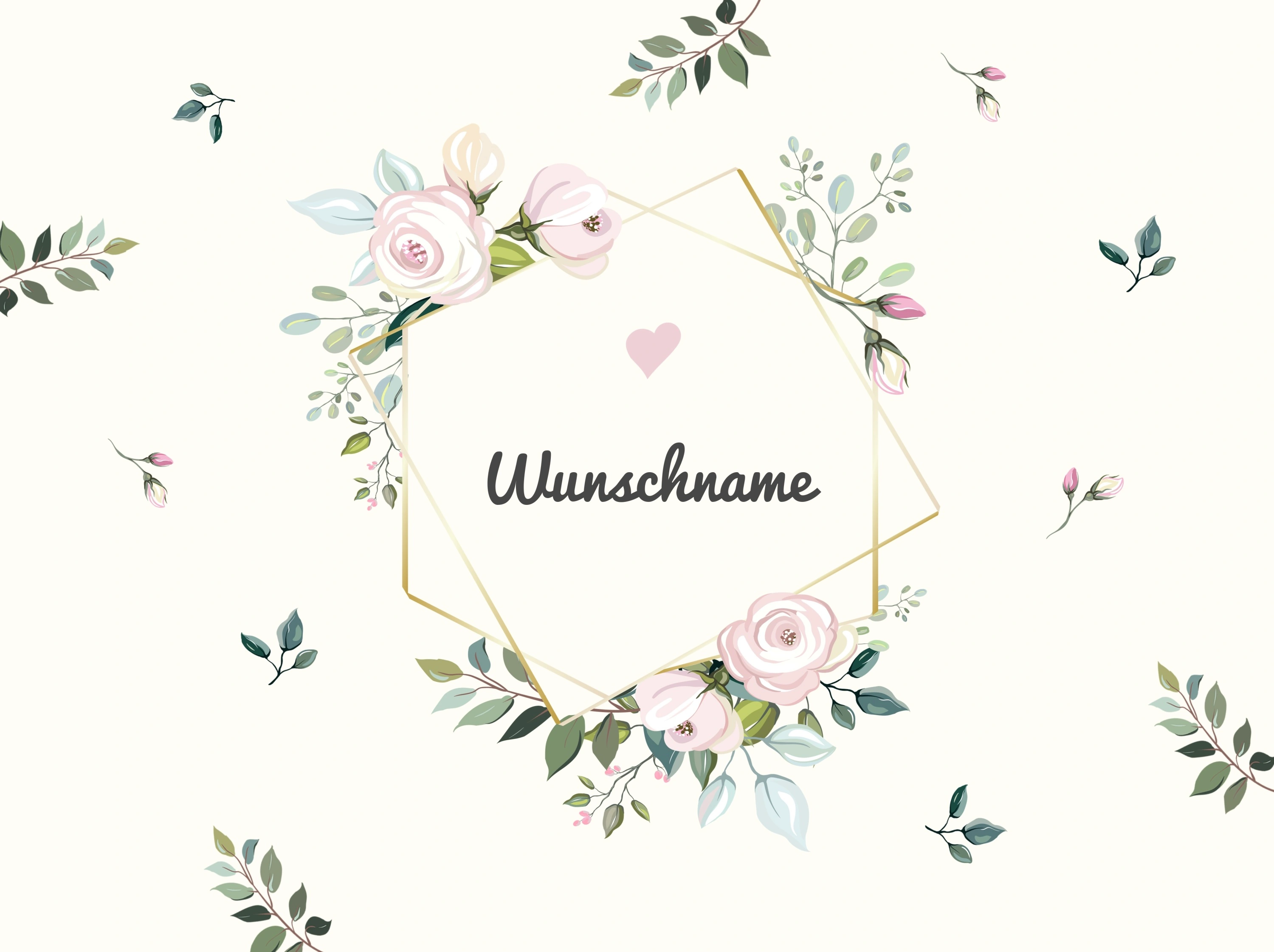 Personalisiertes Tischset mit Namen (Motiv: Floral)
