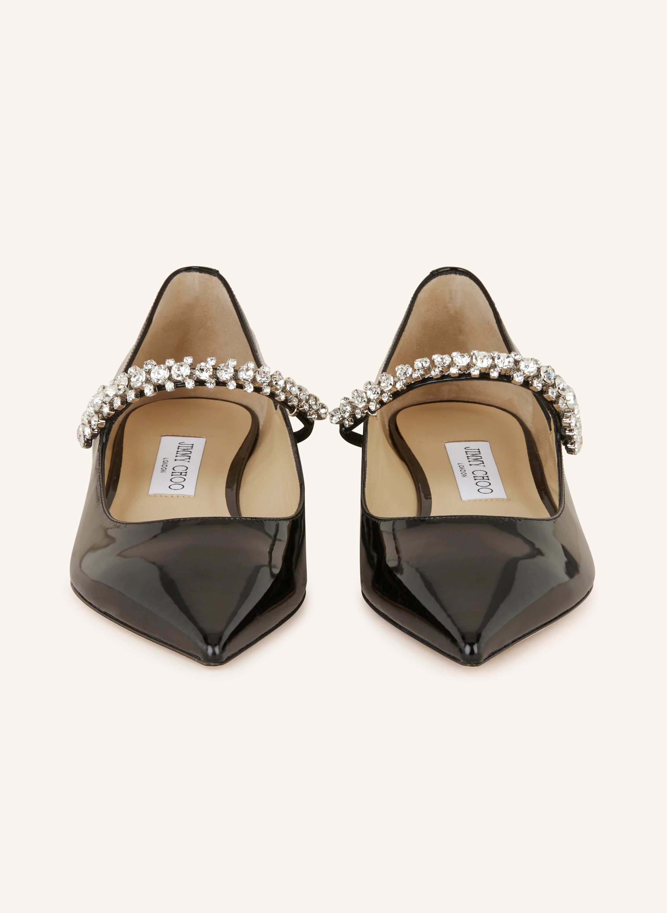 JIMMY CHOO Mary-Jane-Ballerinas mit Schmucksteinen