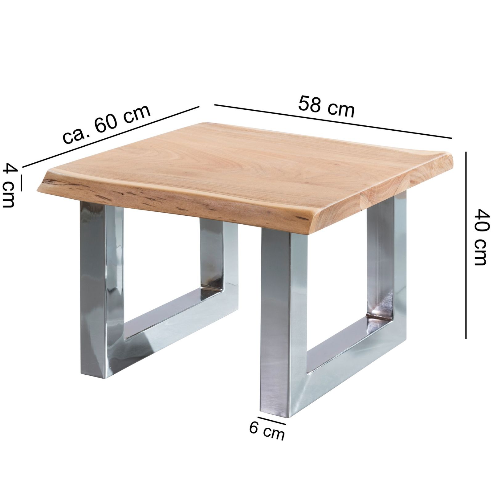 Couchtisch - Akazie massiv - 58 cm