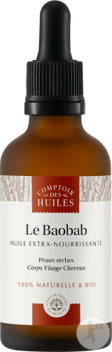 Comptoir Des Huiles Le Baobab Huile Extra-Nourrissante Bio Corps Visage Cheveux Peaux Sèches 50ml