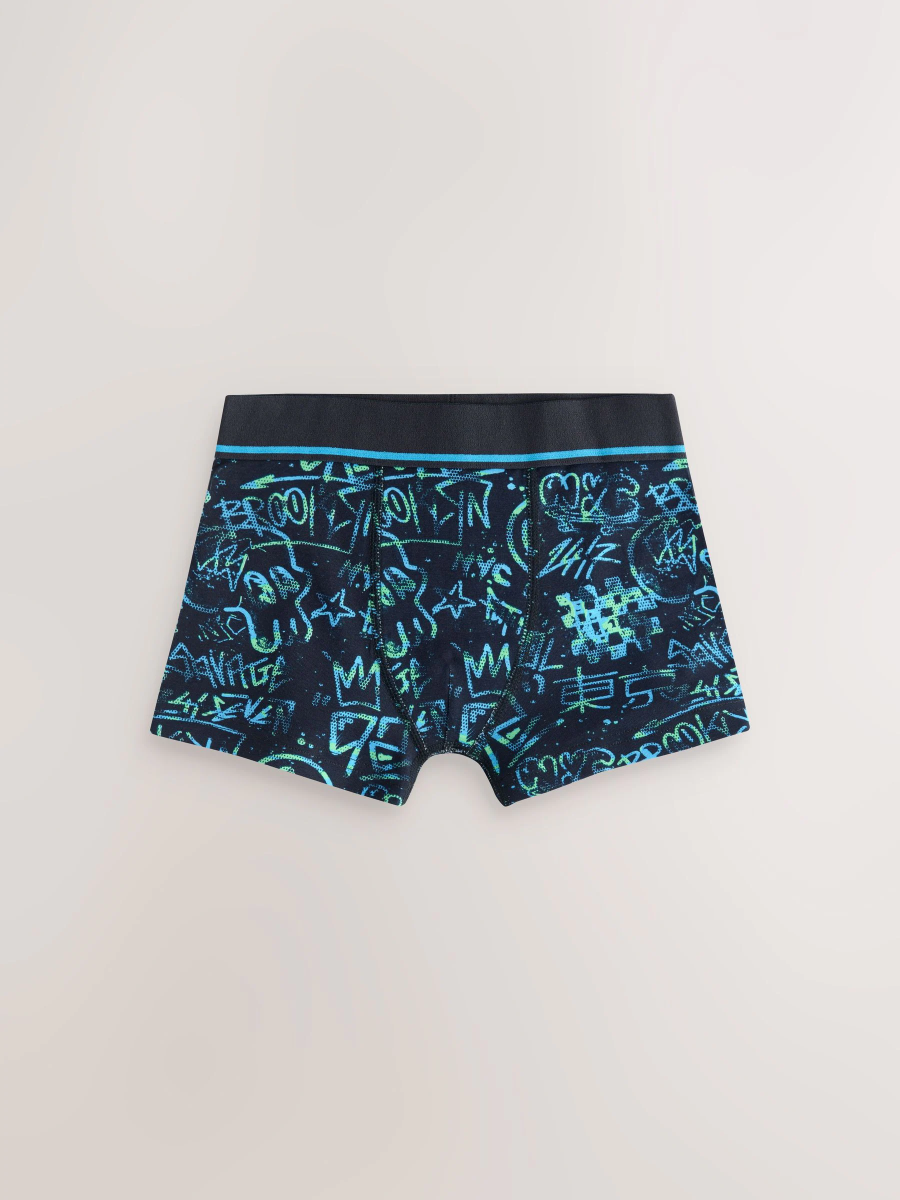 Meerkleurige grafittiprint - Verpakking van 5 trunks (3-16jr)