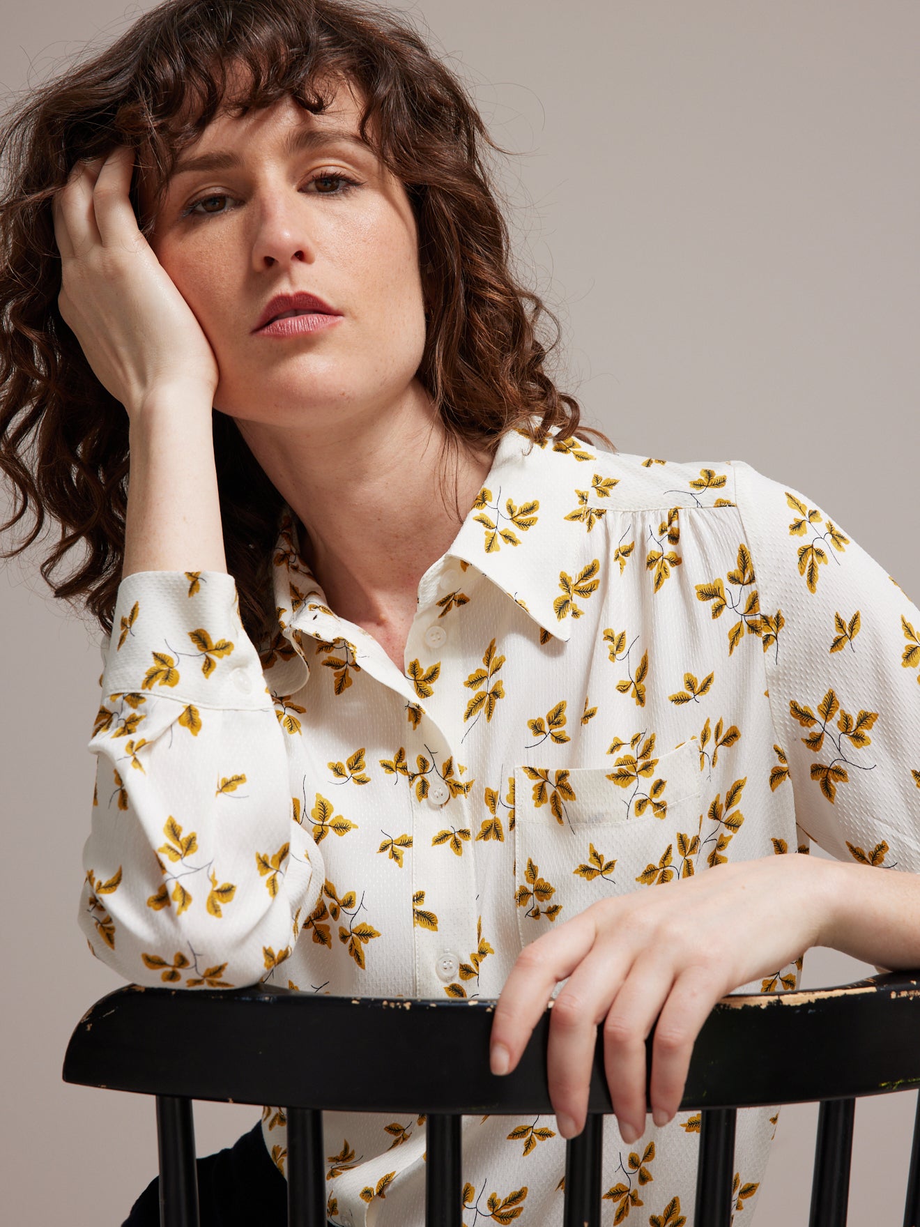 Chemise femme en viscose dobby imprimé Isabel