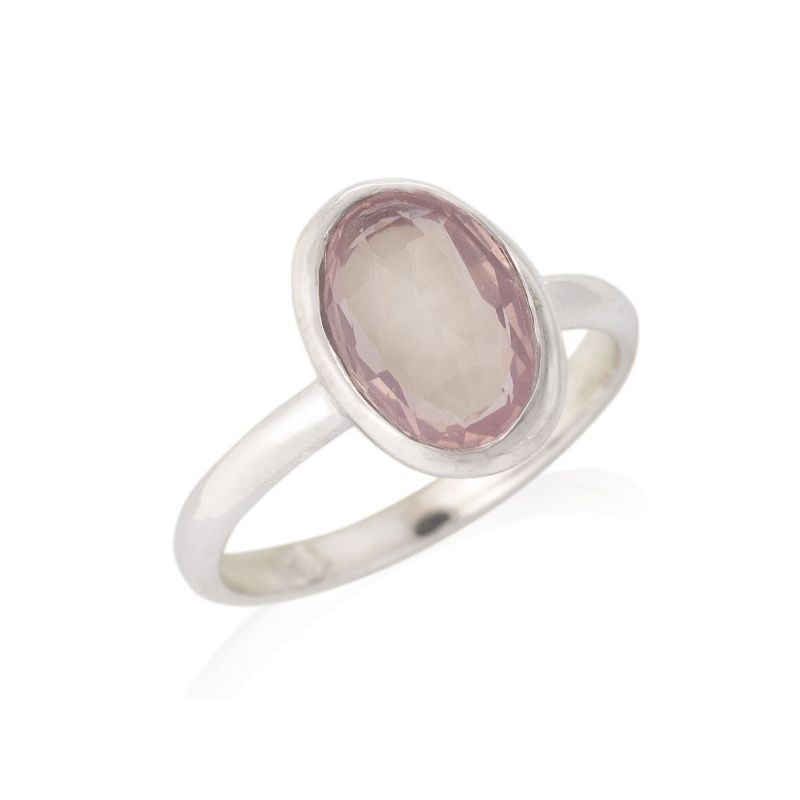 Bague Quartz rose argent rhodie