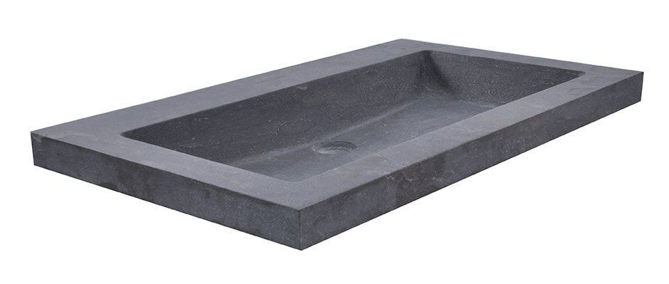 Fontana Freestone badkamermeubel warm eiken 60cm met natuurstenen wastafel zonder kraangat