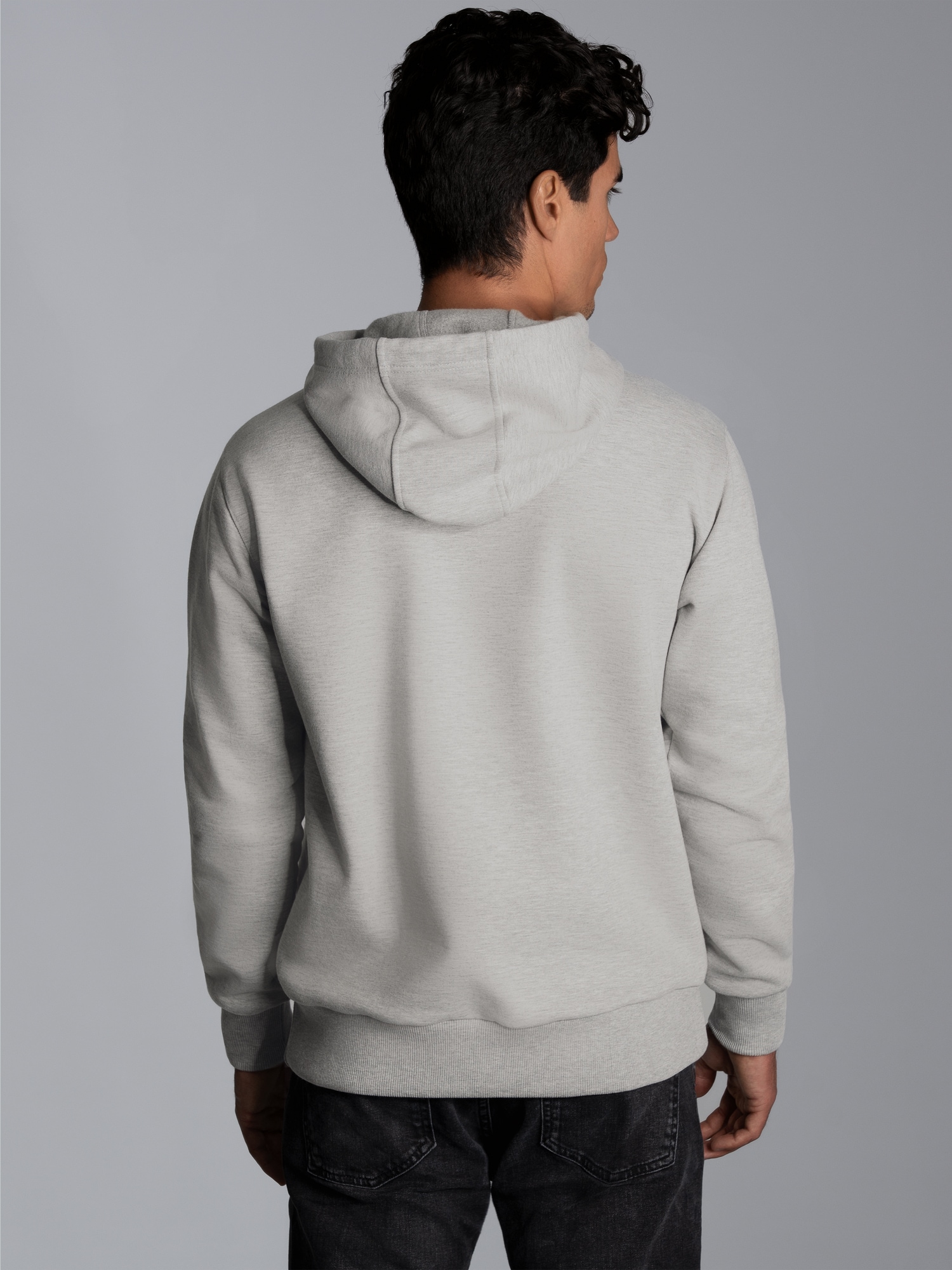 Hoodie aus SweatqualitätGrau-melange