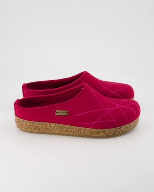 Haflinger Grizzly Mikado Hausschuhe in Bordeaux