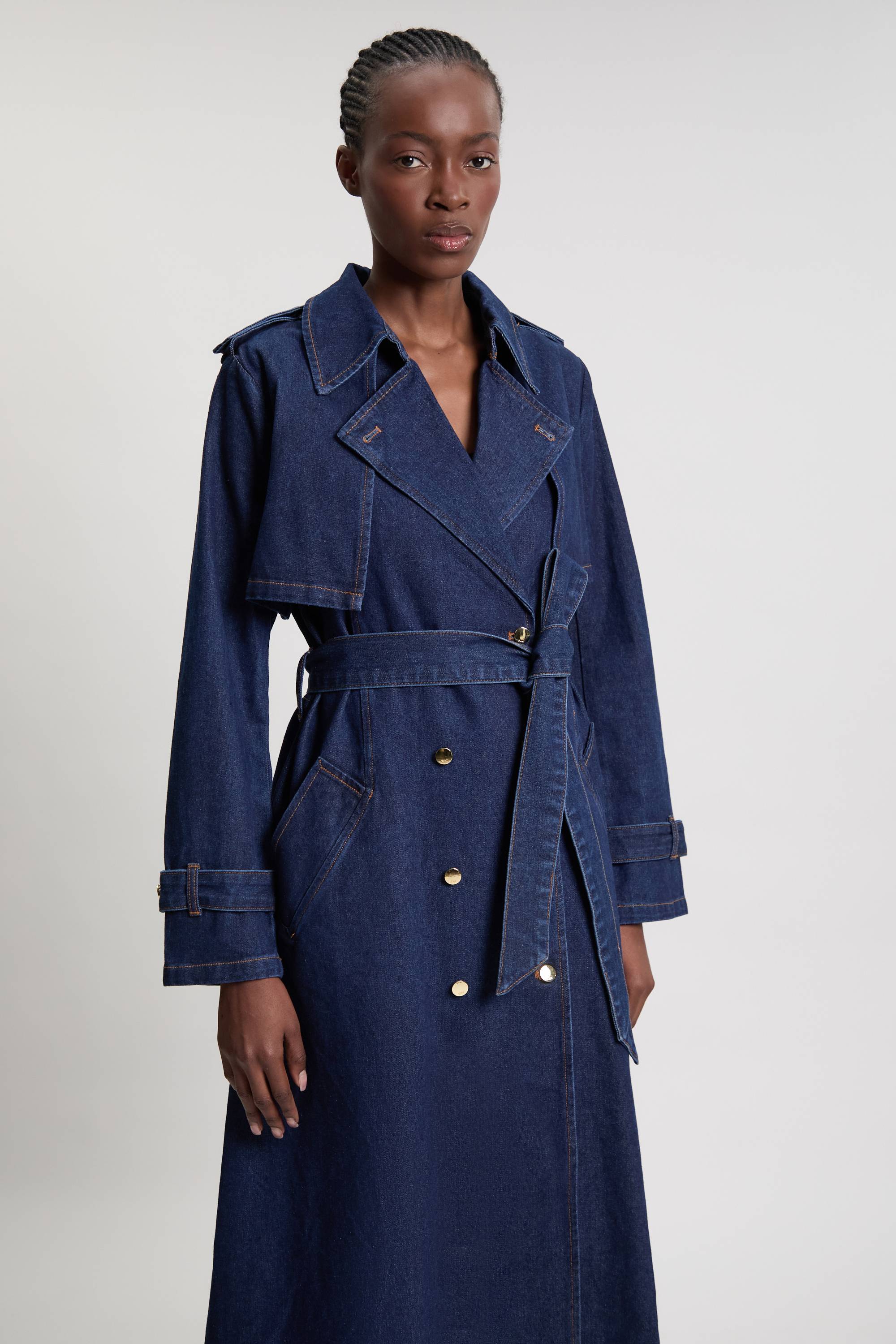 KarenMillen Trench-coat En Denim Avec Ceinture