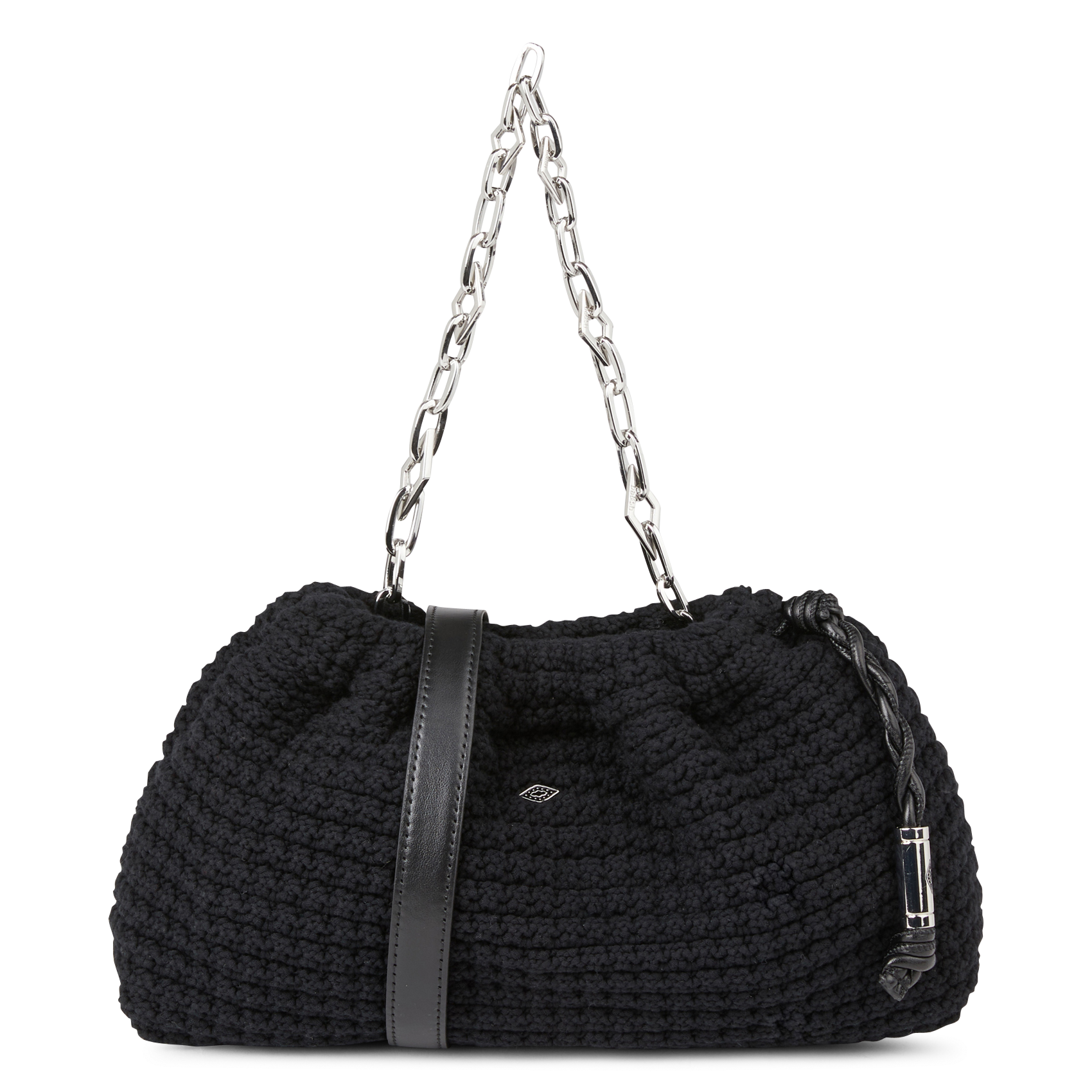 JUNE - Sac en coton mélangé tressé | Noir