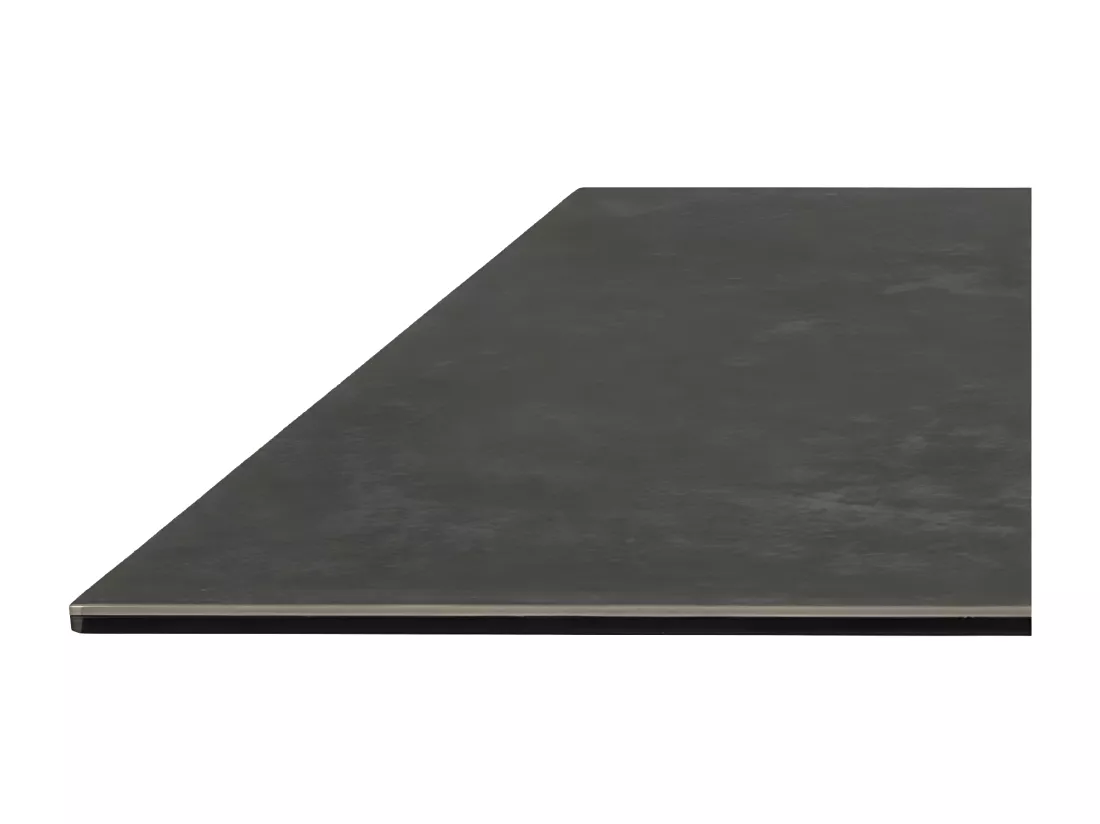 Eurame - Table à manger 8 personnes en céramique et métal - Noir