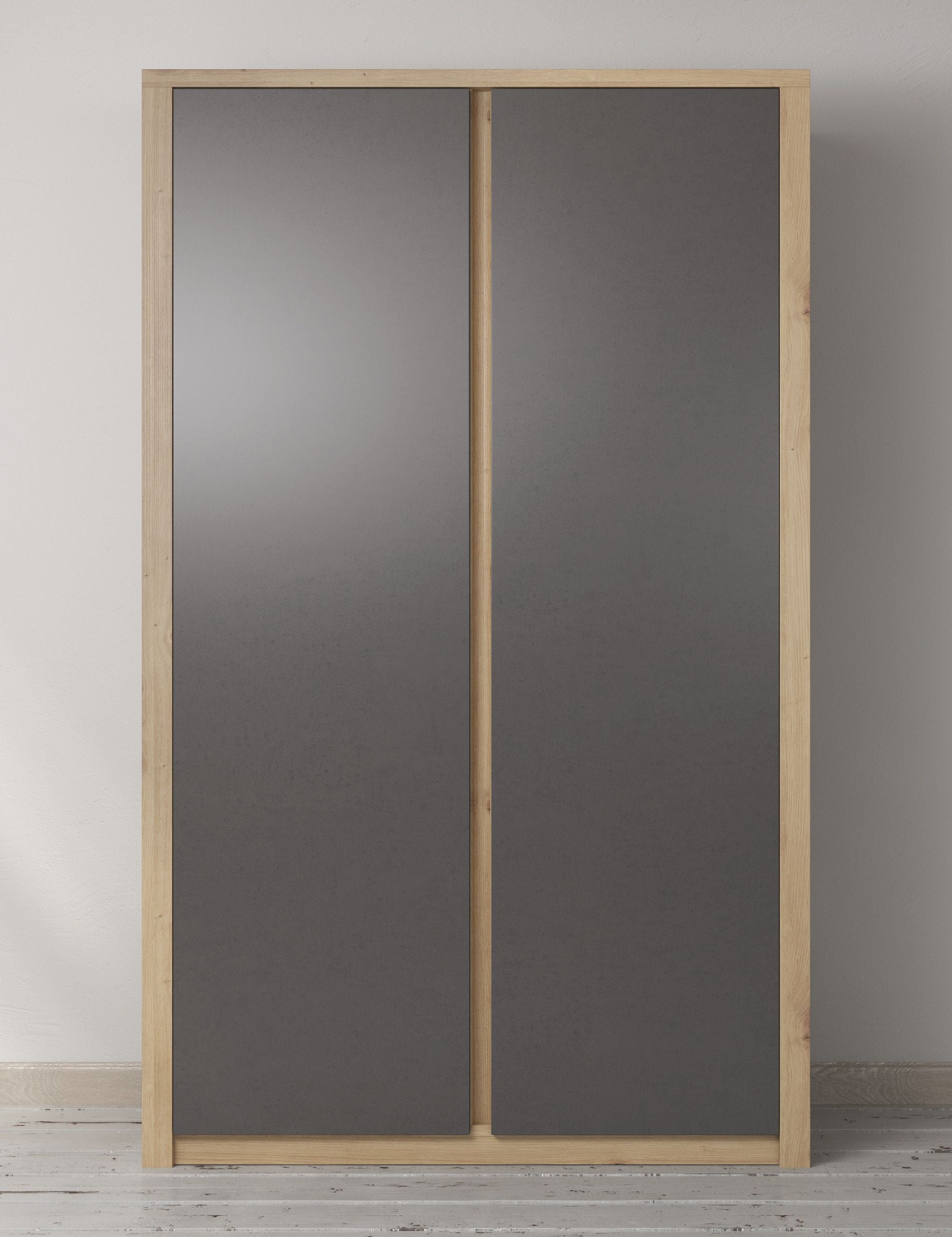 Melody - Kledingkast 2-deurs - Grijs/eiken - 90x53x197 cm