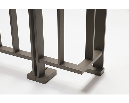 Pertura Triton taupe U-vormige aluminium leuning complete set voor vloermontage, 4 m