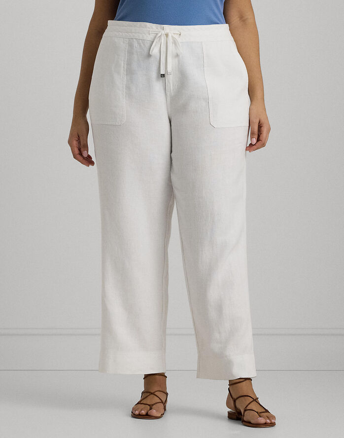 Lauren Ralph Lauren CLASSIC LINEN-PANT Hvid