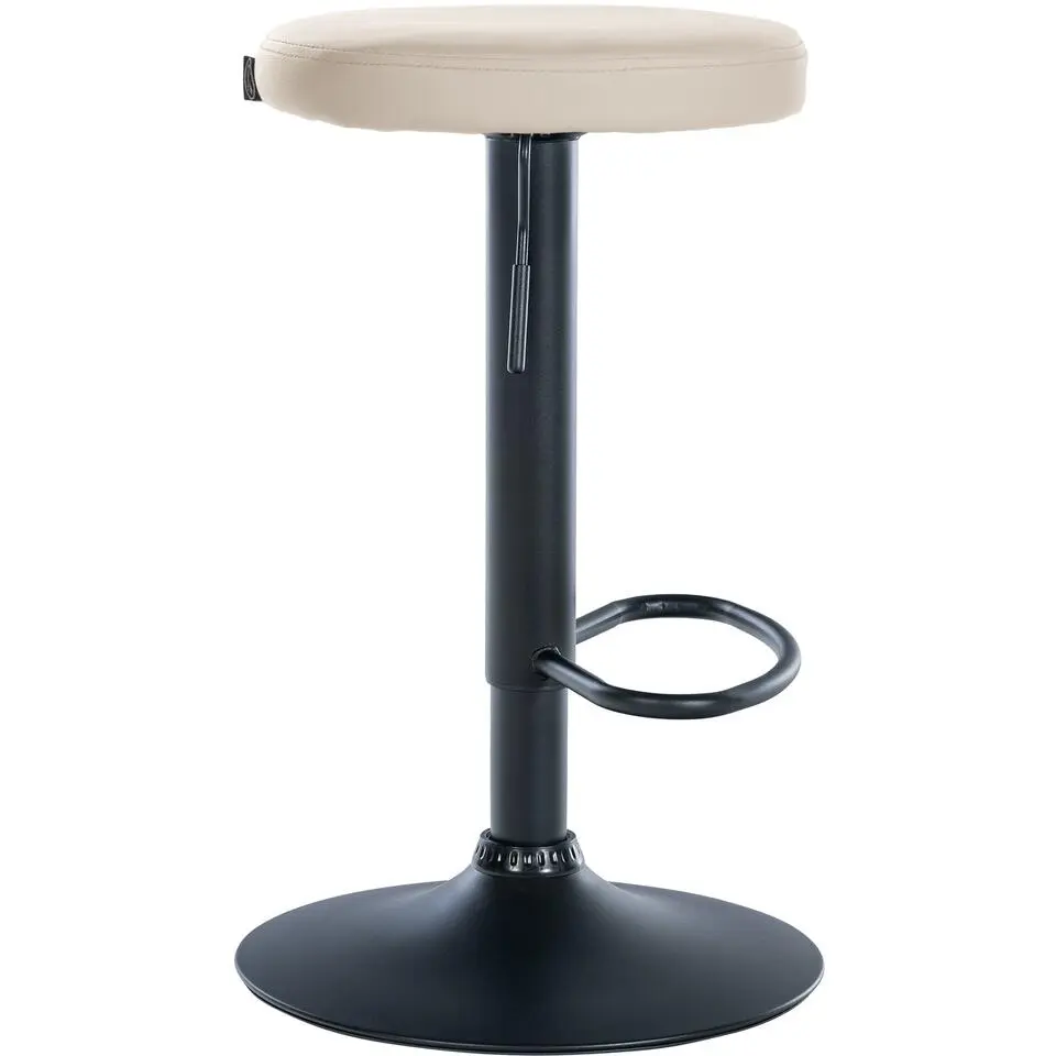 CLP Barkruk Ponte zwart Frame - Kunstleer - creme