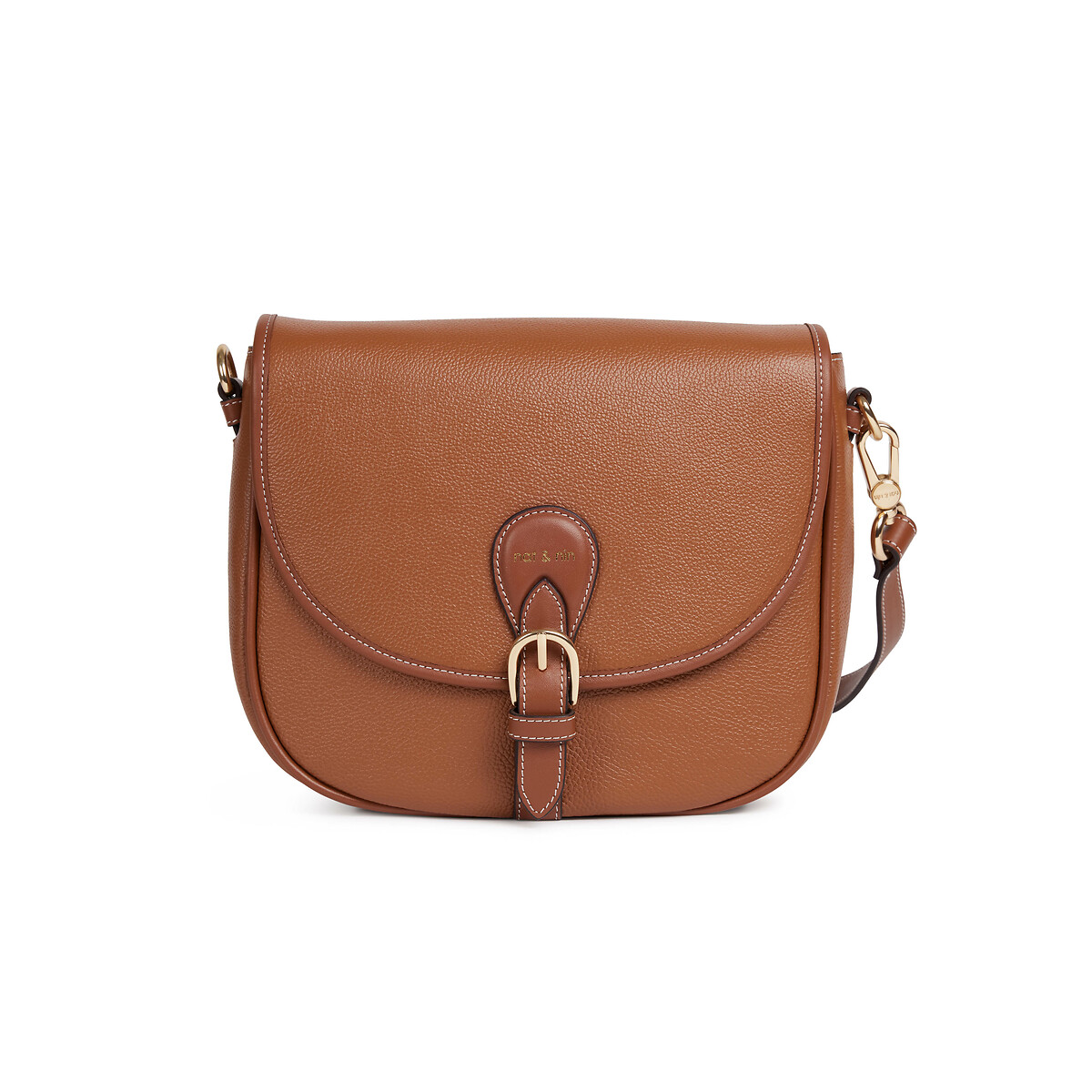 NAT & NIN<br>Bolsa de mão com aba, em couro OLIVIA