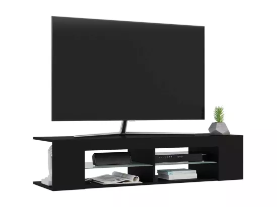 Meuble TV avec lumières LED noir 135x39x30 cm