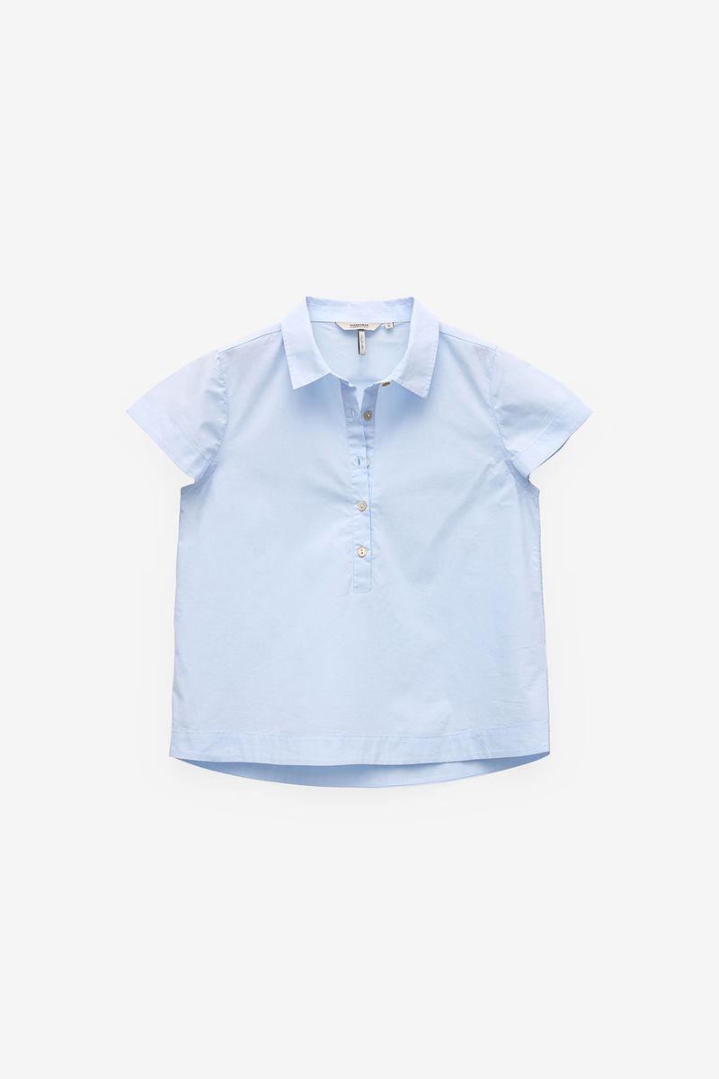 CAMISA MANGA CURTA EM POPELINA COM BOLSO