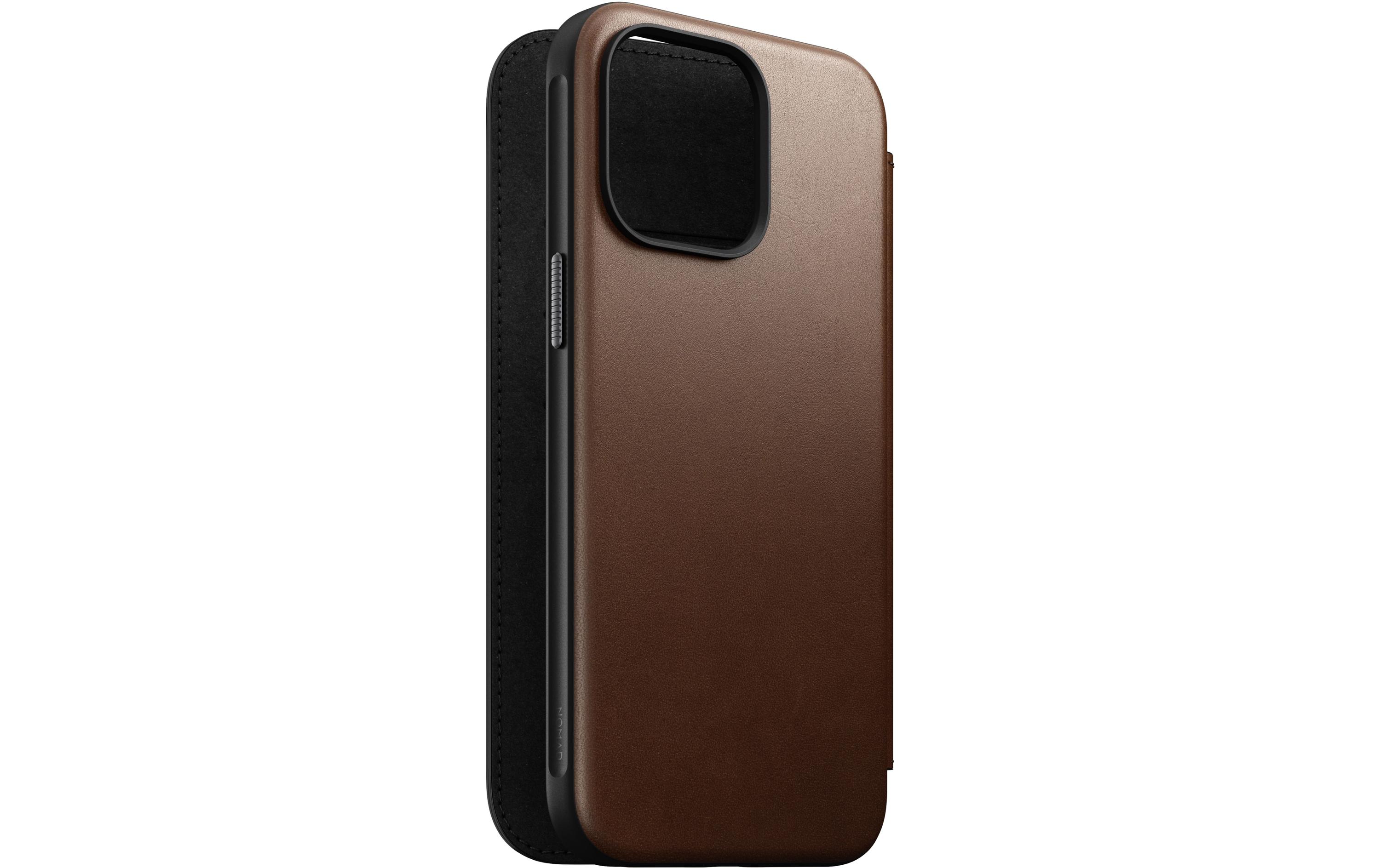 Book Cover Modern Leather Folio iPhone 15 Pro Max BraunModernes Leder Folio für das Apple iPhone 15 Pro Max