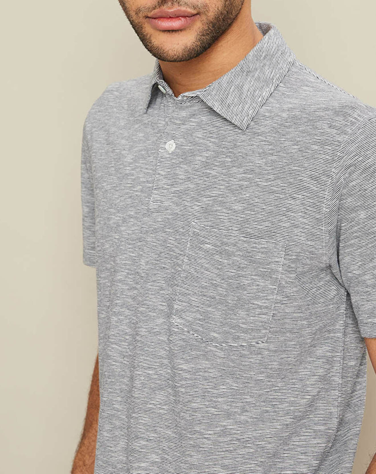 Hartford Polo rayé indigo/blanc