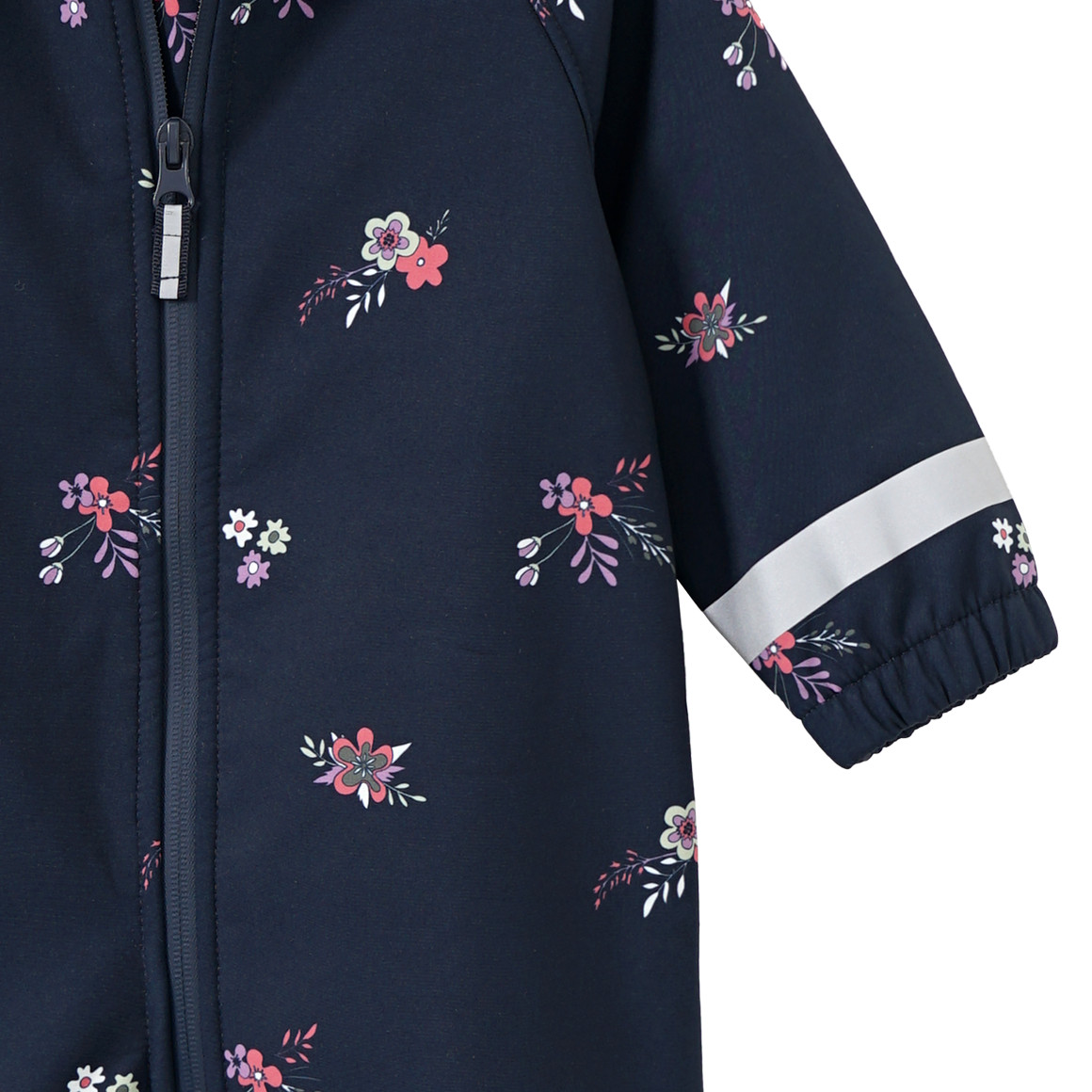 Topomini Baby Softshelloverall mit Blümchen-Print dunkelblau