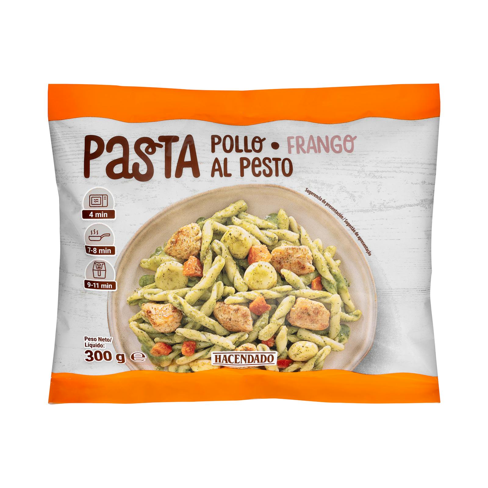 Pâtes surgelées Hacendado au pesto de poulet