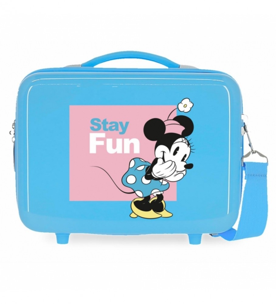 Bolsa Joumma Neceser ABS Minnie Stay Fun Adaptável azul claro - 29x21x15cm -