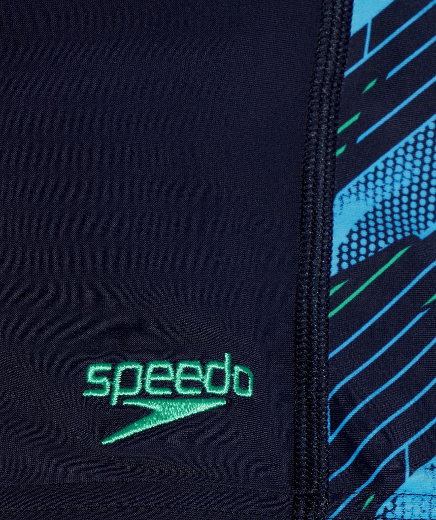 Speedo aquashorts til drenge - Hyperboom Panel - Mørkeblå/grøn