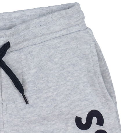 BOSS Sweatshorts - Gråmeleret m. Navy