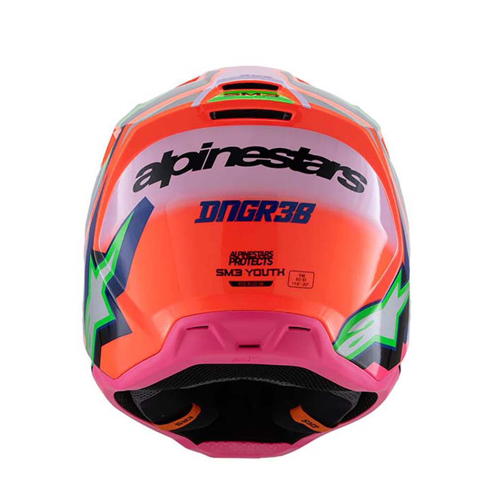 Alpinestars - Casque enfant Youth S-M3 Deegan Orange fluo / Violet / Rose fluo