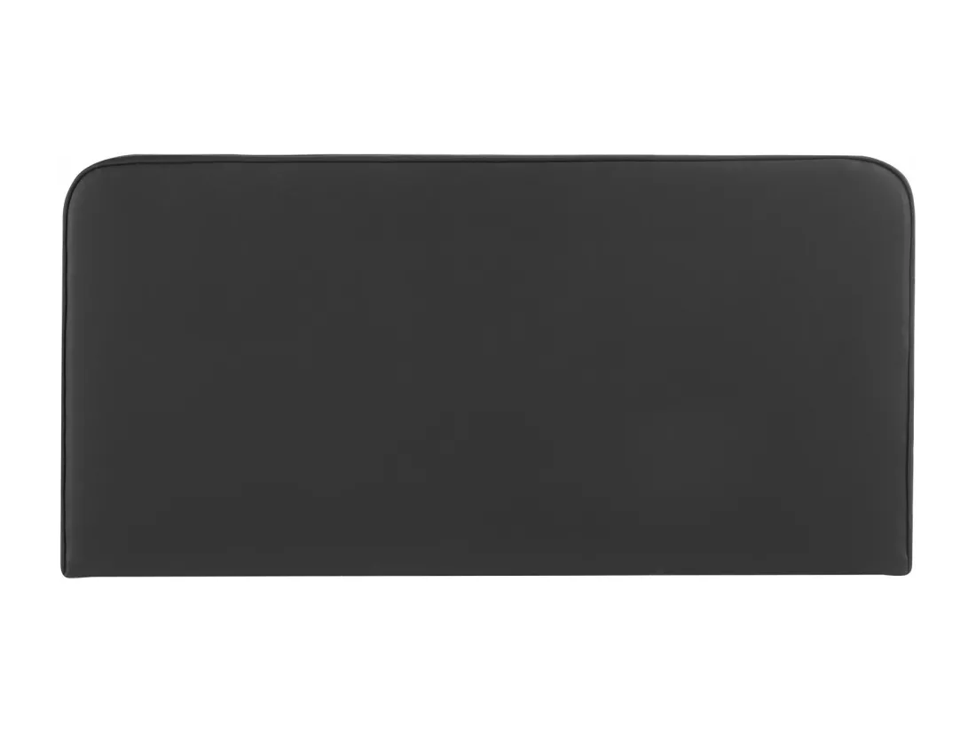 Tête de lit RIVEN 140, Rembourrée, Fixation murale, Design arrondi moderne, Pour lit 140 cm ou moins, Noir