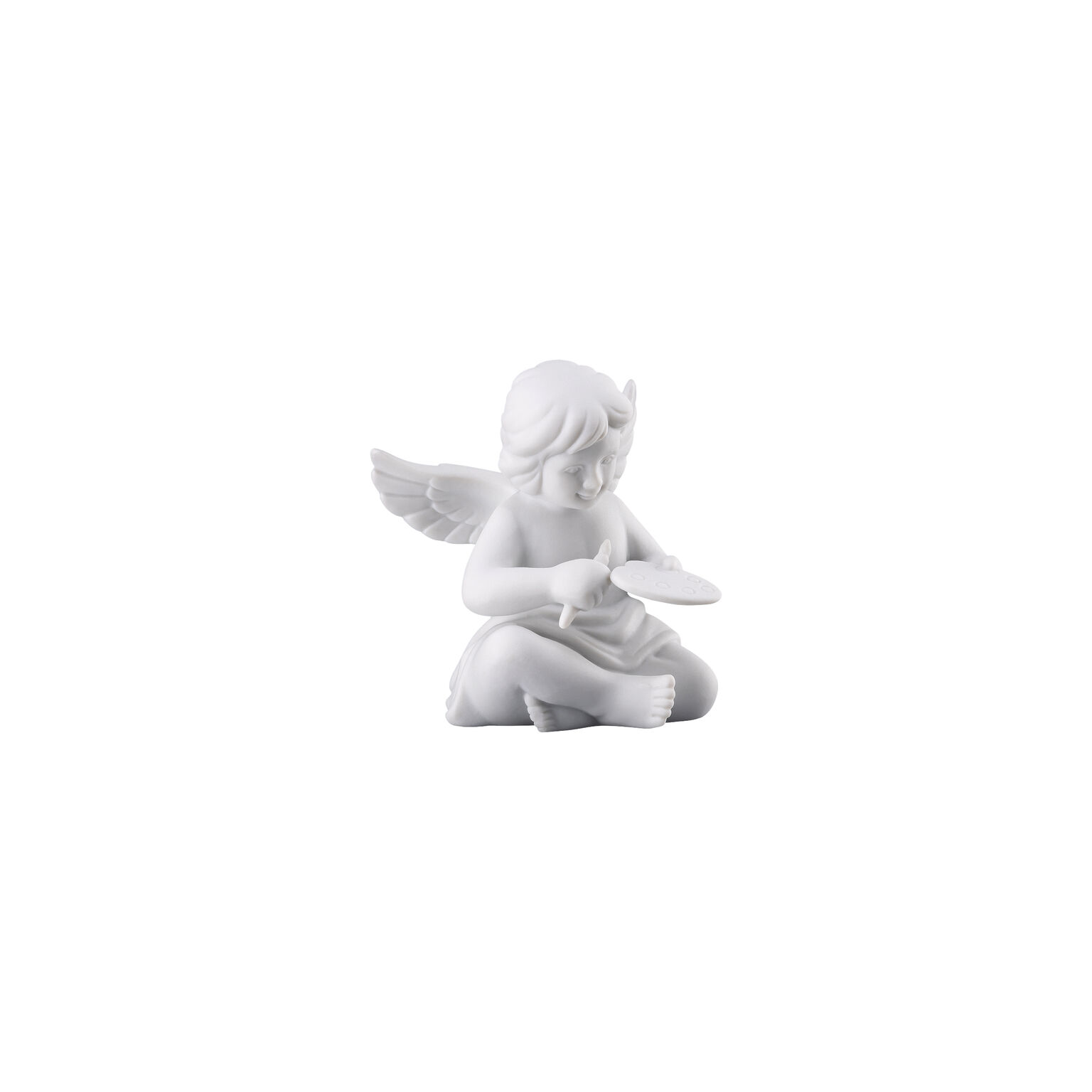 Angels Weiss matt Engel mit Malerpalette