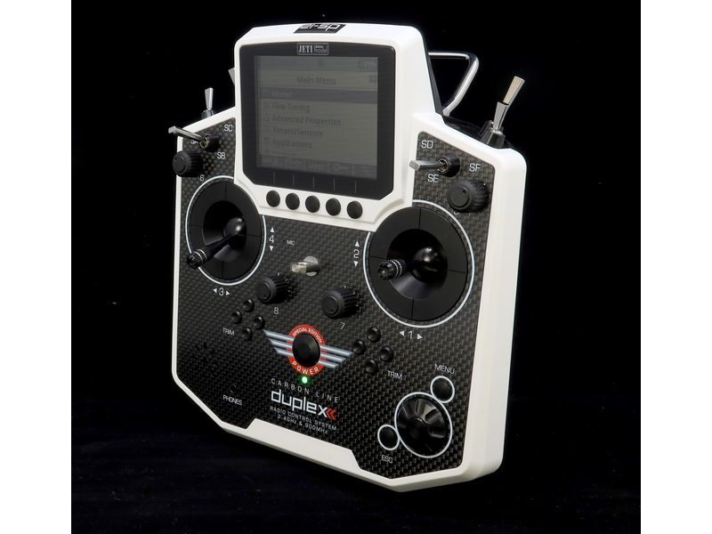 Jeti Fernsteuerung Duplex DS-12 Carbon White 2024   R9 Empf Handlicher Jeti Duplex 2.4 GHz Sender in «Special Edition» Ausführung