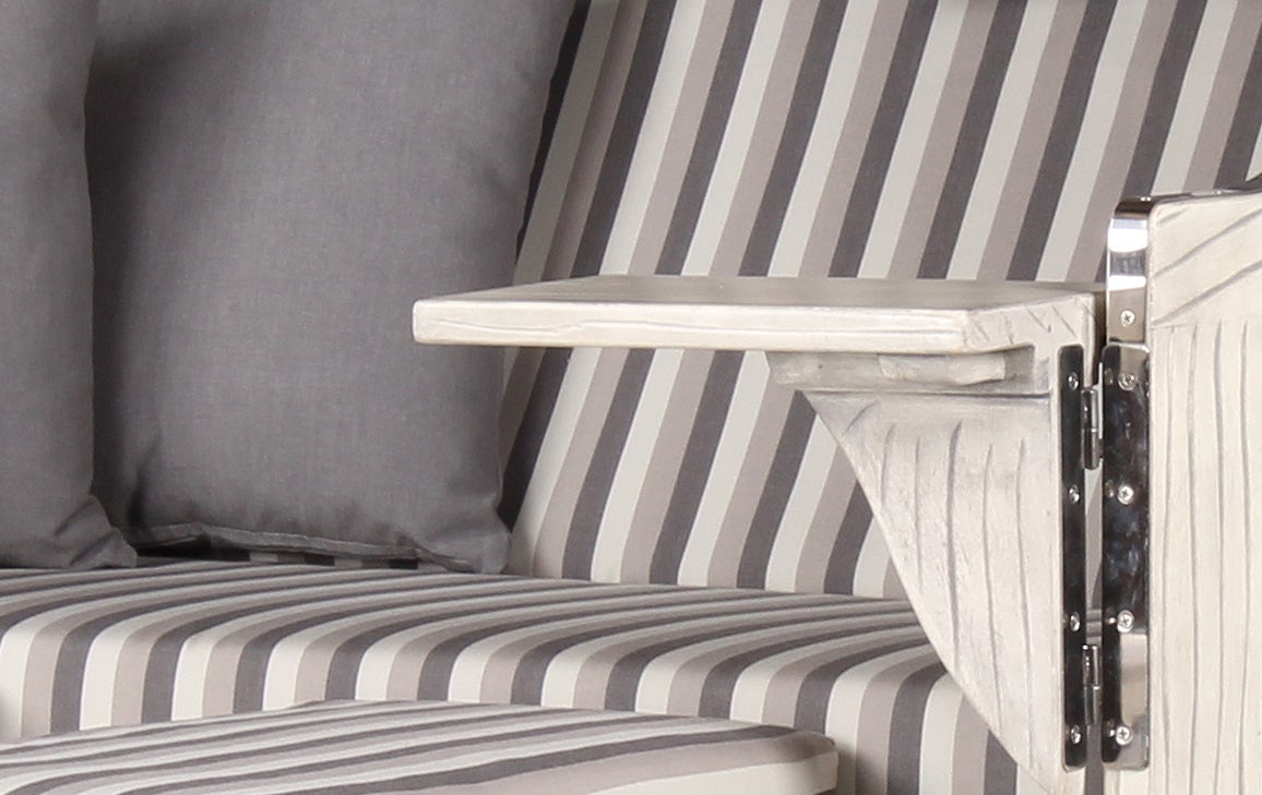 Rantum strandstoel mahonie gewassen grijs PE koboo grijs design 545