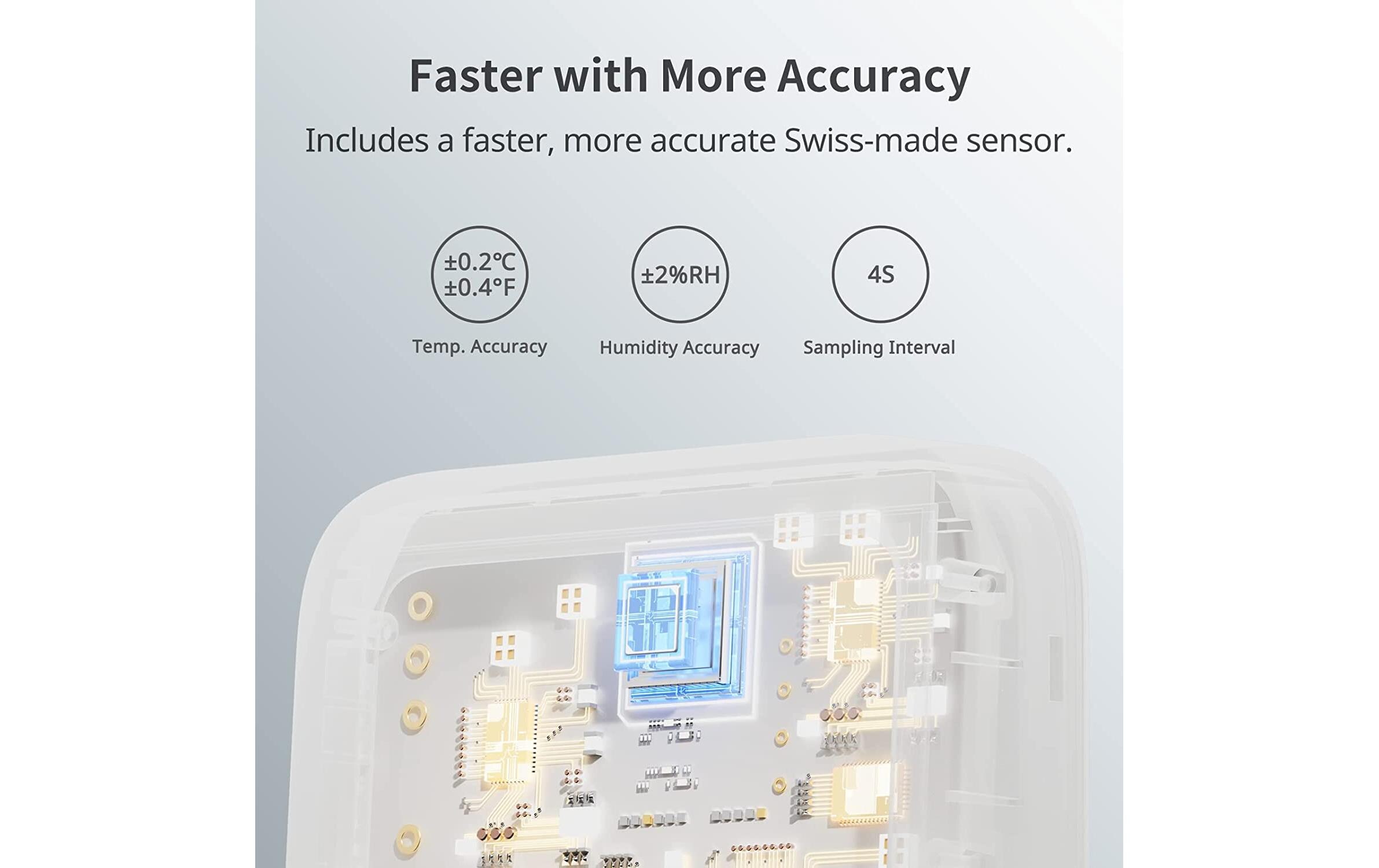 Smartes Innen-Thermometer, Weiss, BluetoothTemperatur- und Feuchtigkeitsmessgerät mit sehr hoher Genauigkeit