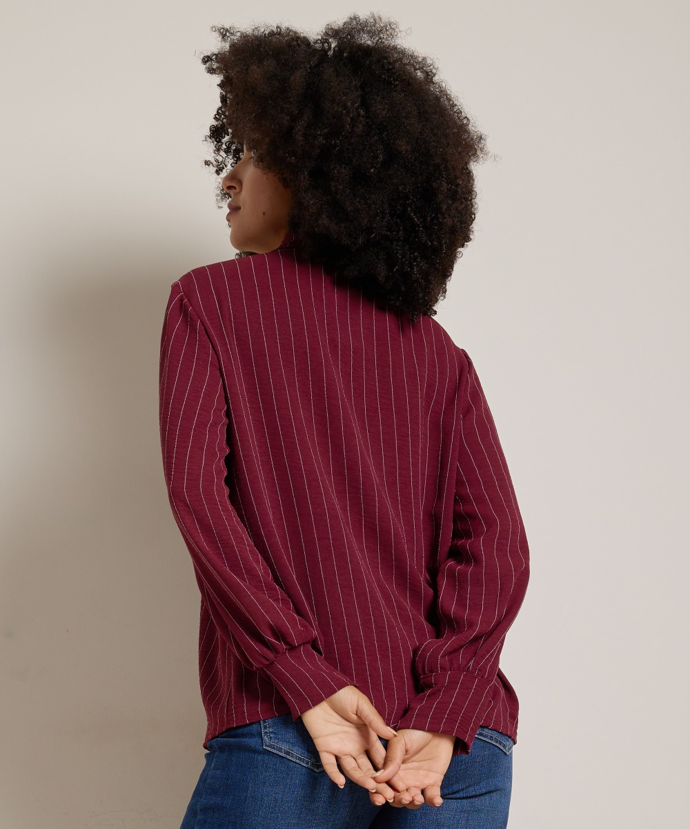gestreepte blouse met kraag