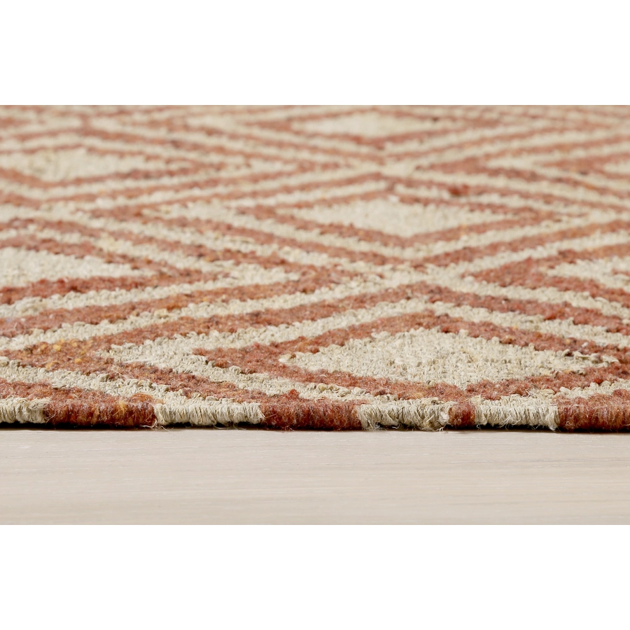 Green Looop Handweb-Teppich Lyon rot beige