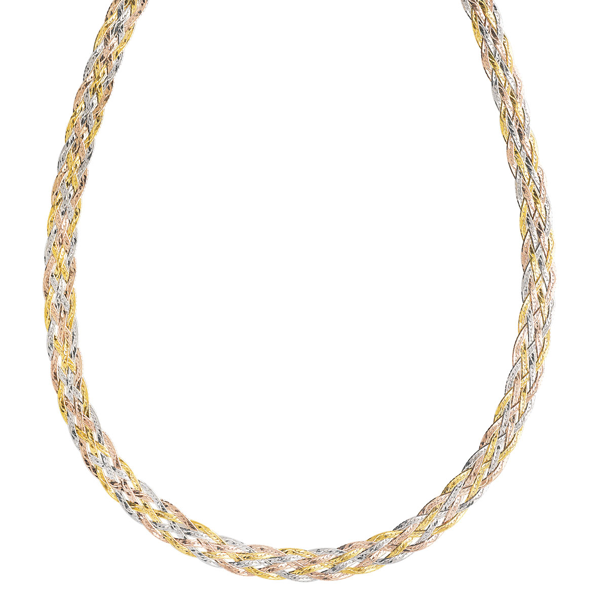 Collier 3 ors 375 tressé 43,5 cm