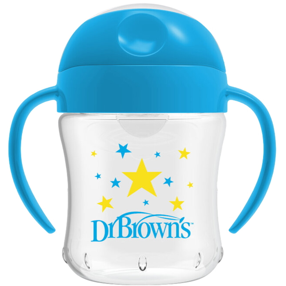 Dr. Browns Oefendrinkbeker Zachte Tuit 6+ mnd Blauw180 ml
