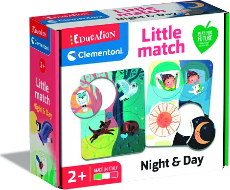 Clementoni Education - Little Match - Night & Day - 6 Mini Puslespil