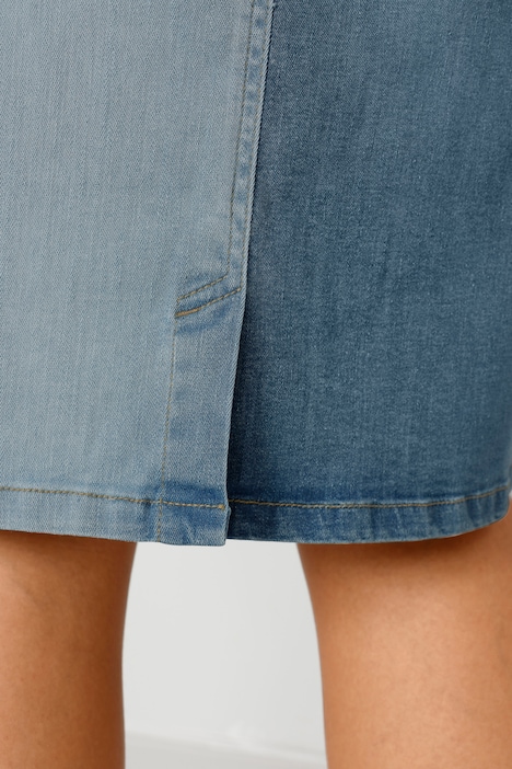 Jeansrock, Straight Fit, zweifarbig, 5-Pocket