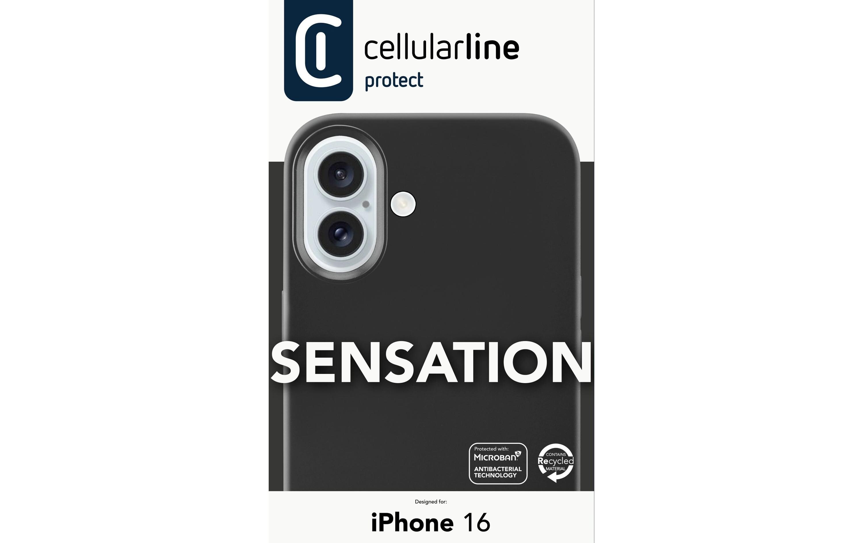 Back Cover Sensation iPhone 16 BlackSchutzhülle für das Apple iPhone 16