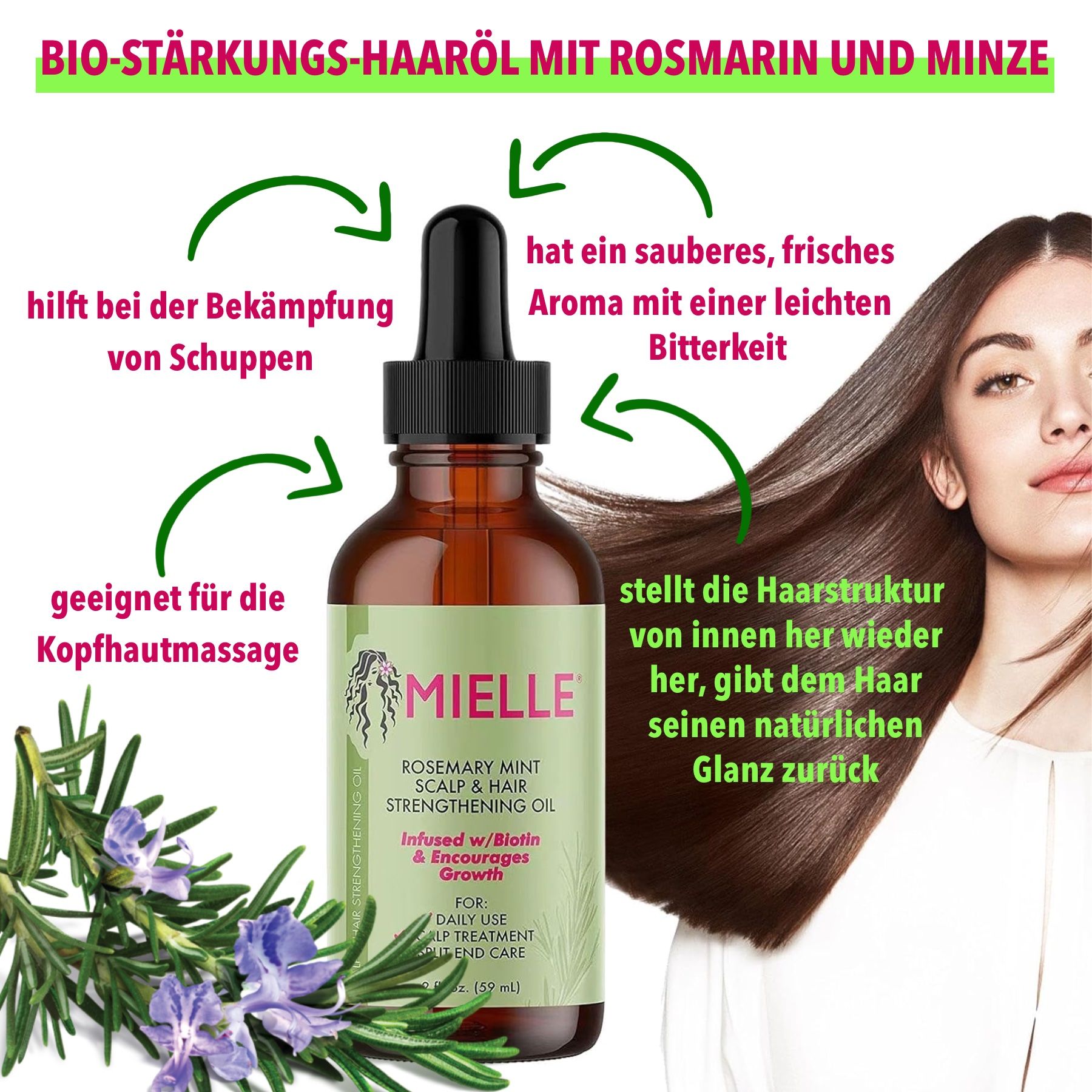 Mielle Organics Rosmarinöl Haaröl für Haarpflege und Haarwachtstum