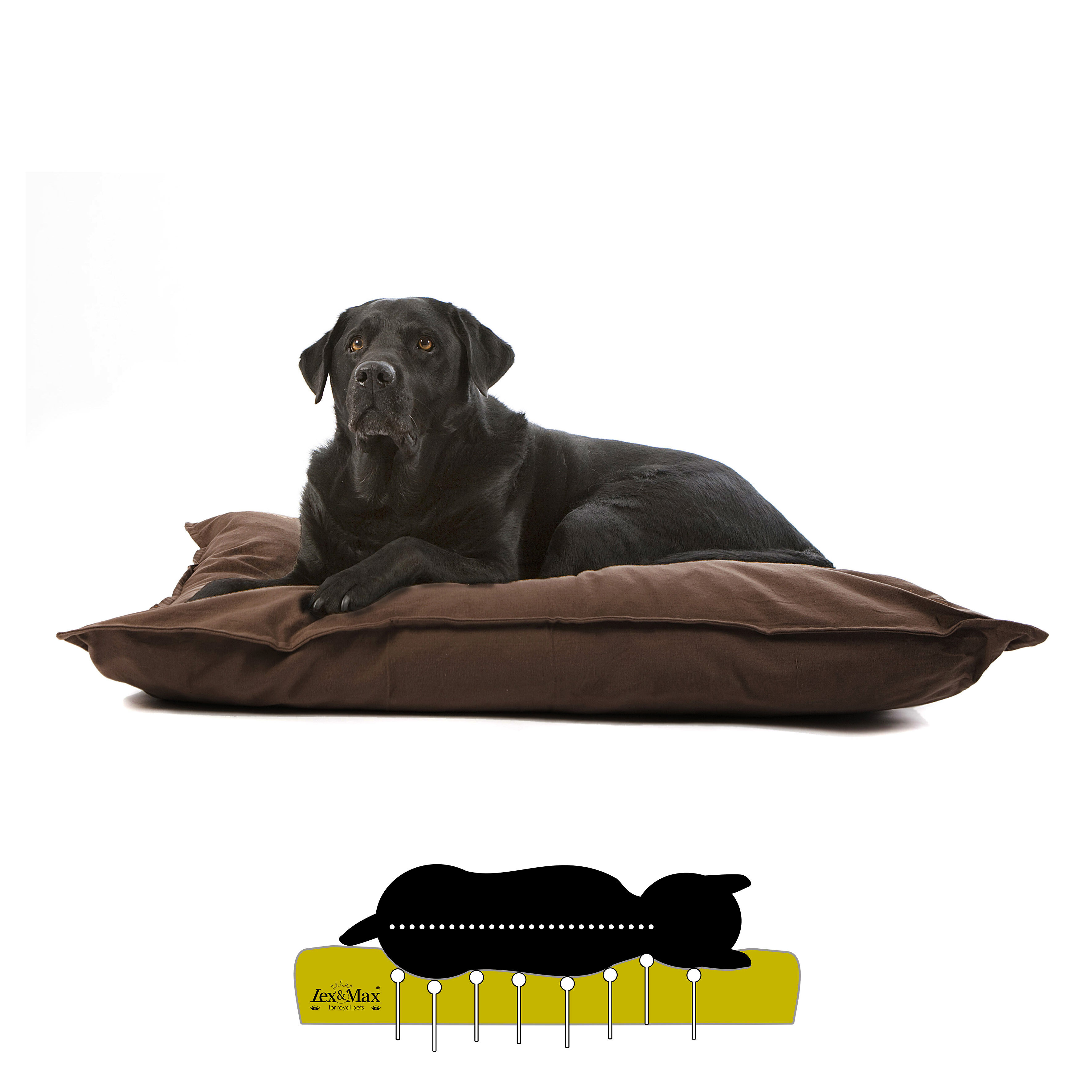 Lex & Max Tivoli - Orthopedisch Hondenkussen - Bruin - 70x100x16 cm - L
